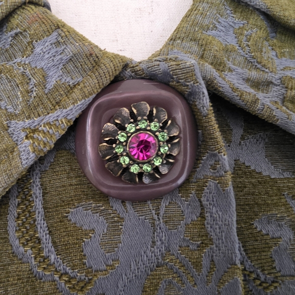 ivy jane Floral Cropped Swing Tapestry Jacket Babydoll Eclectic Grandma - Picture 7 of 8